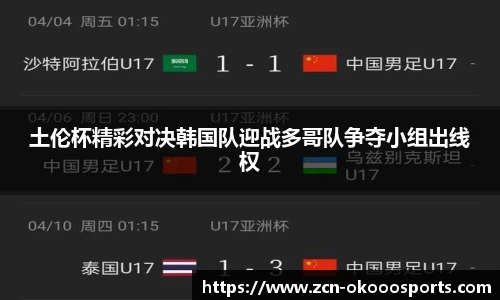 土伦杯精彩对决韩国队迎战多哥队争夺小组出线权